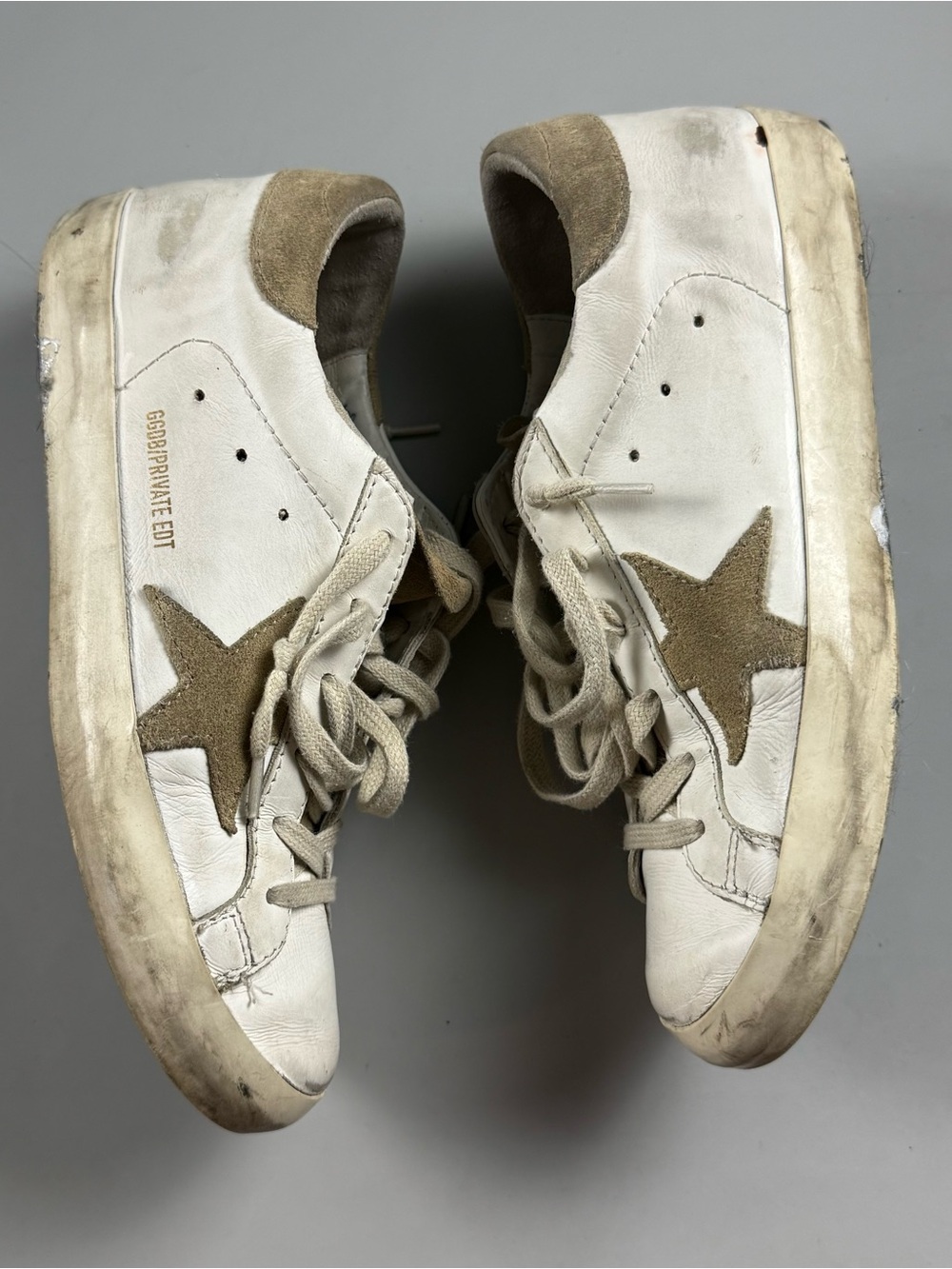Golden Goose Superstar Leather Sneakers White Beige Star Womens EU 38 / US 7.5 - Picture 3 of 13